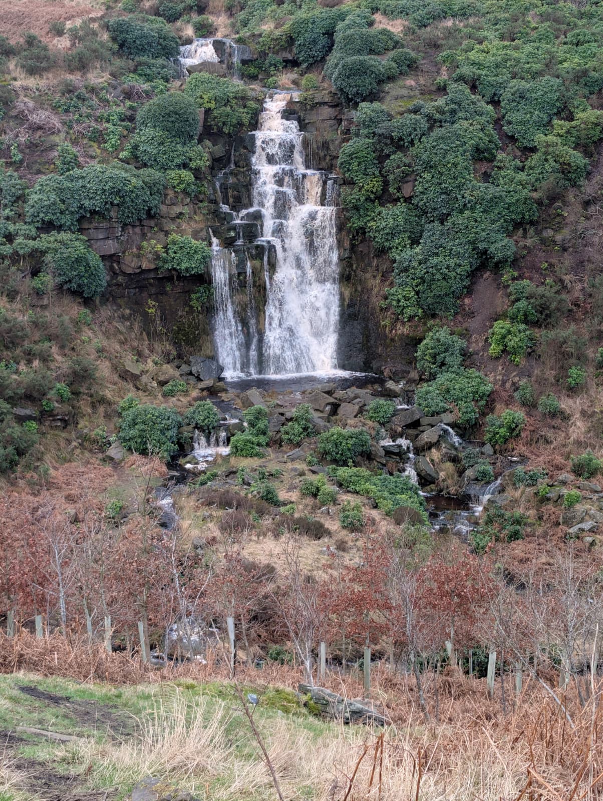 Hill with waterfall